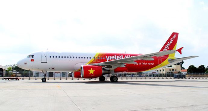 Tàu bay của Vietjet Air luôn rất nổi bật