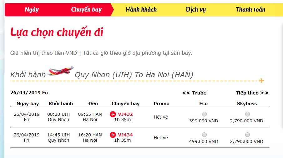 Giá vé Quy Nhơn đi Hà Nội chỉ từ 399.000đ