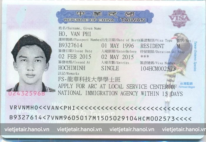 Visa du lịch Đài Loan