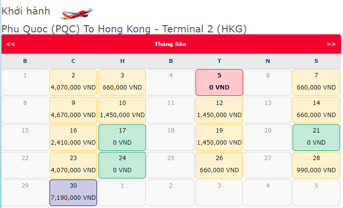 Vé máy bay khuyến mãi đi Phú Quốc đi Hong Kong