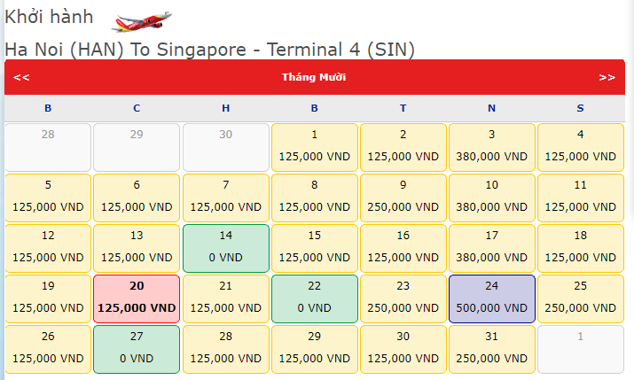 Khuyến mãi 0 đồng Vietjet Hà Nội đi Singapore