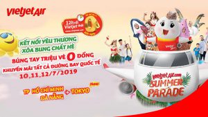 1.000.000 vé khuyến mãi 0 đồng cùng Vietjet bay quốc tế