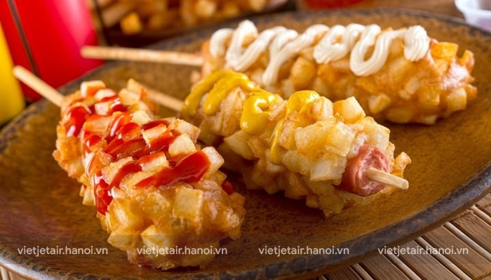 Khoai tây chiên bọc hot dog