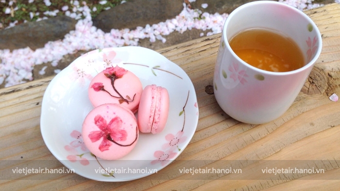 Sakura macaron sự kết hợp đặc biệt từ hoa anh đào và ẩm thực phương tây