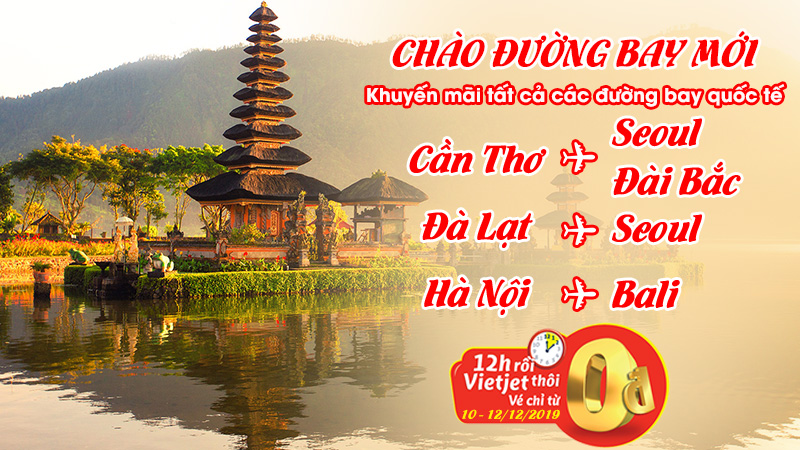 1.980.000 vé  0 đồng khuyến mãi đường bay quốc tế từ Vietjet