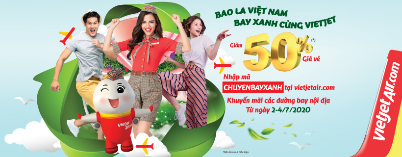 Khuyến mãi bay xanh cùng Vietjet Air giảm 50% giá vé