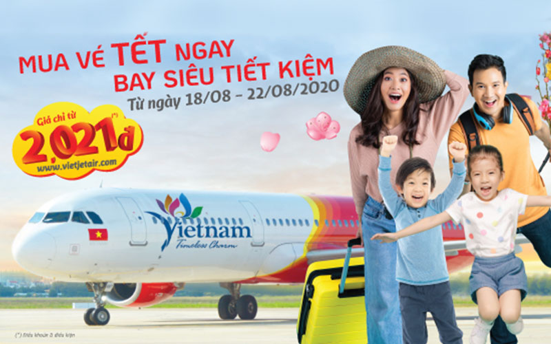 2.600.000 vé máy bay khuyến mãi Tết Vietjet bay siêu tiết kiệm