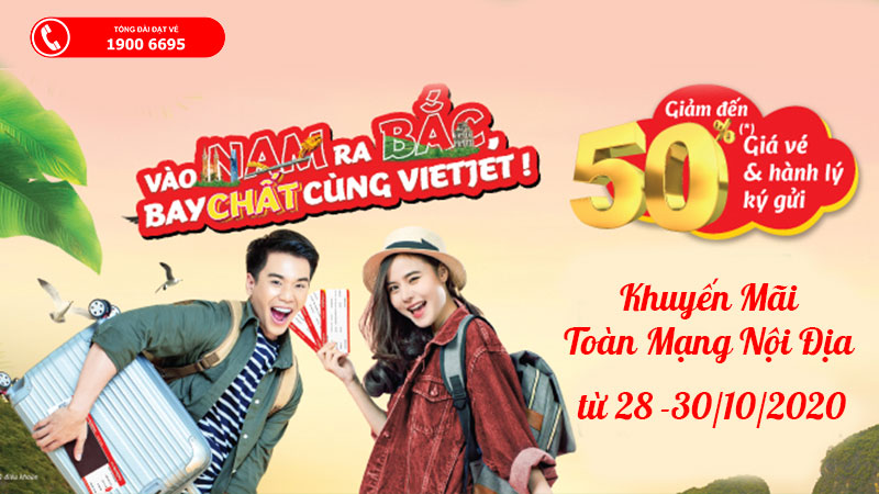 Khuyến mãi giảm 50% giá vé từ Vietjet Air bay cực chất