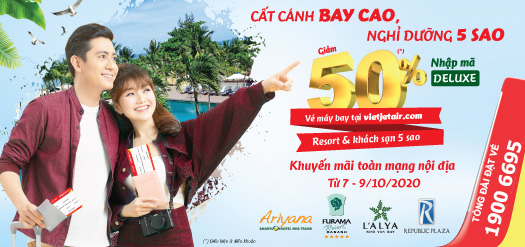 Vietjet Air khuyến mãi cất cánh bay cao nghỉ dưỡng 5 sao