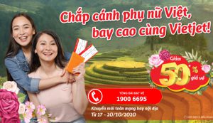 Vietjet Air khuyến mãi giảm 50% giá vé mừng ngày phụ nữ Việt Nam