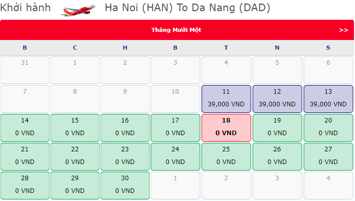 Vé máy bay 0 đồng hành trình Hà Nội đi Đà Nẵng