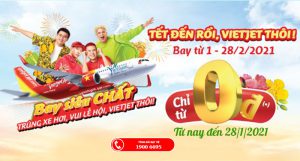 Vietjet Air khuyến mãi vé máy bay Tết chỉ từ 0 đồng rộn ràng du xuân