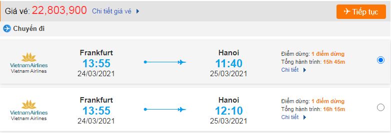 Vé máy bay từ Đức về Việt Nam - Hà Nội