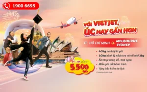 Săn vé máy bay đi Úc Vietjet Air giá từ 5.500.000đ