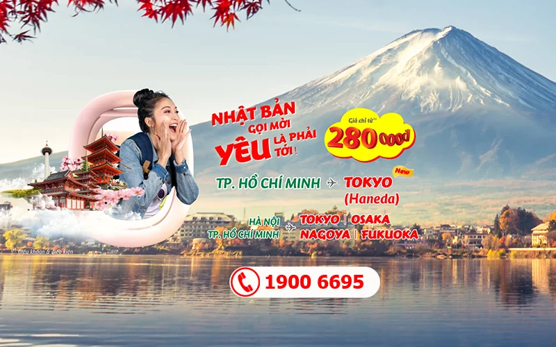 Vietjet Air khuyến mãi vé bay đi Nhật Bản từ 280k