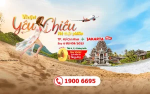 Vietjet Air ưu đãi bay thẳng đi Jakarta 0 đồng Thứ 4-5-6