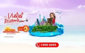 Vietjet Air ưu đãi vé 0 đồng bay đi Brisbane Úc