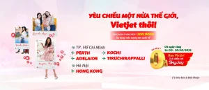 Vietjet Air ưu đãi vé bay 0 đồng nhân ngày 20-10